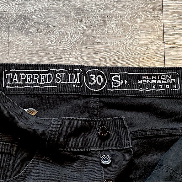 BURTON MENSWEAR • Tapered Slim Fit Denim Jeans • Size 30 • Black • Unisex - Picture 3 of 16
